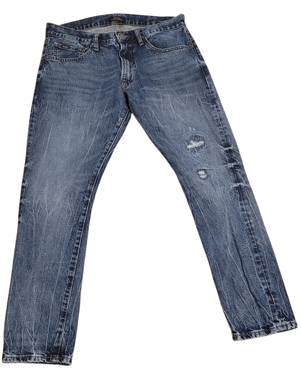 Polo Ralph Lauren Men's Distressed Slim Straight Jeans Tag 32x30 Actual 32x28